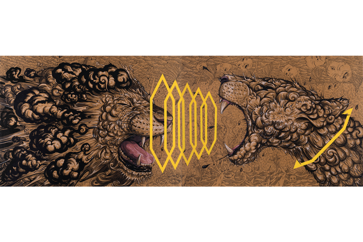 黃耀鋅　危機意識-河東 79x218cm